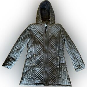 NWT Keren Hart Quilted Puffer Black Jacket Coat Size XL